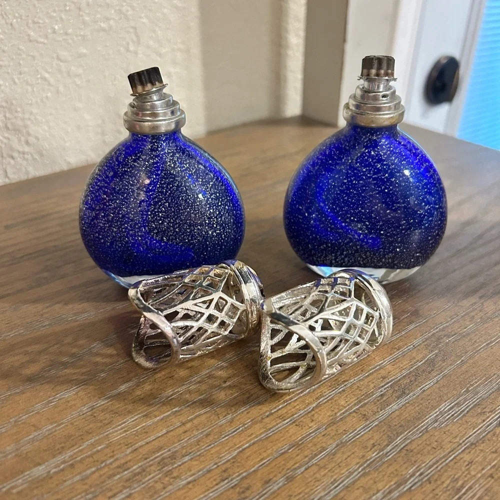 Elegant Blue Glass Parfume Diffusers